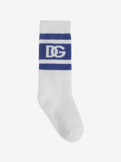 Dolce & Gabbana Kids Dg Logo Socks In White