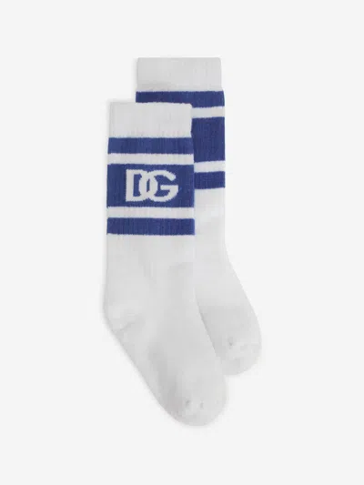 Dolce & Gabbana Kids Dg Logo Socks In White