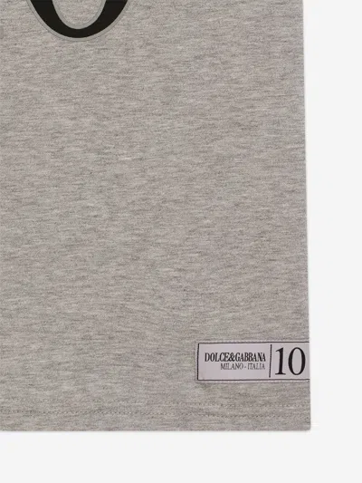 Dolce & Gabbana Boys Logo Print T-shirt In Gray
