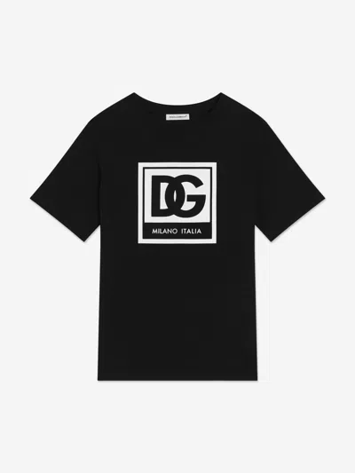 Dolce & Gabbana Boys Logo Print T-shirt In Black