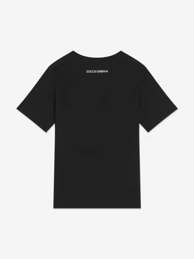 Dolce & Gabbana Boys Logo Print T-shirt In Black
