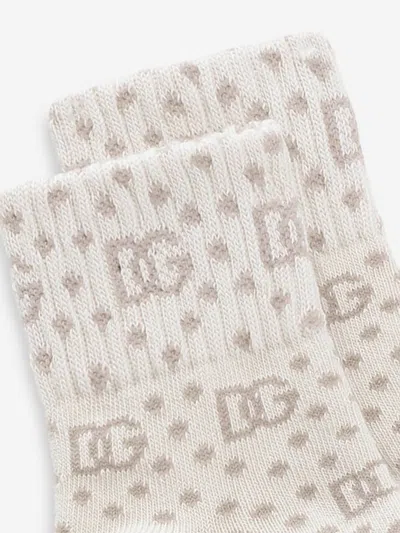 Dolce & Gabbana Baby Dg Jacquard Logo Socks In Gray