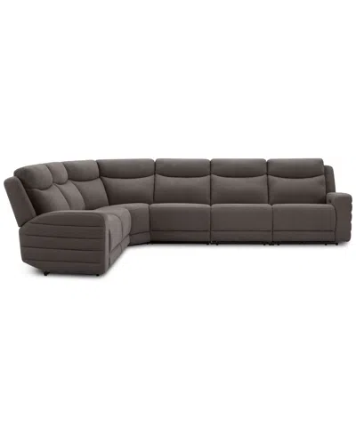 Macy's Kristyan 6-pc. Fabric Sectional With 2 Power Recliners, Exclusively At