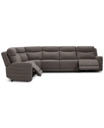 Macy's Kristyan 6-pc. Fabric Sectional With 2 Power Recliners, Exclusively At