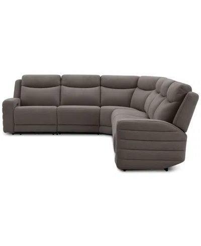 Macy's Kristyan 6-pc. Fabric Sectional With 2 Power Recliners, Exclusively At
