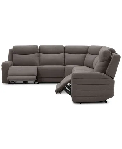 Macy's Kristyan 6-pc. Fabric Sectional With 2 Power Recliners, Exclusively At