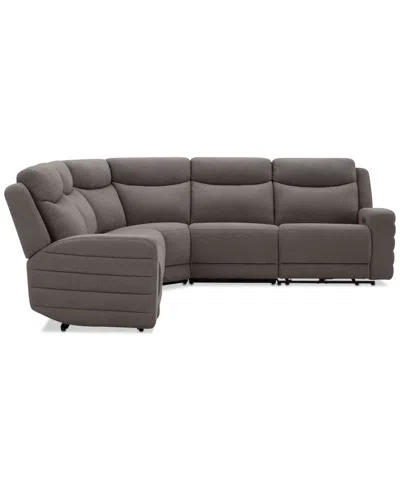 Macy's Kristyan 5-pc. Fabric Sectional With 2 Power Recliners, Exclusively At