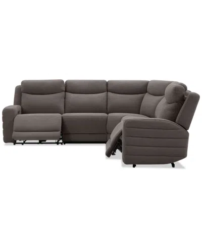 Macy's Kristyan 5-pc. Fabric Sectional With 2 Power Recliners, Exclusively At