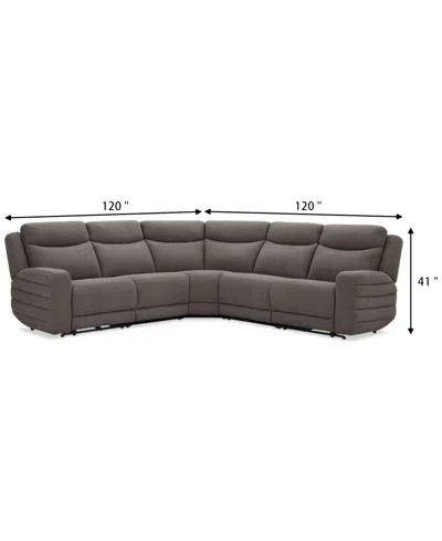Macy's Kristyan 5-pc. Fabric Sectional With 2 Power Recliners, Exclusively At