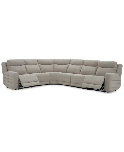 Macy's Kristyan 6-pc. Fabric Sectional With 2 Power Recliners, Exclusively At