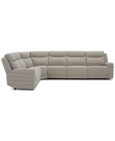 Macy's Kristyan 6-pc. Fabric Sectional With 2 Power Recliners, Exclusively At