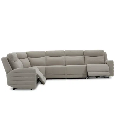Macy's Kristyan 6-pc. Fabric Sectional With 2 Power Recliners, Exclusively At