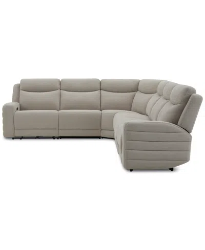 Macy's Kristyan 6-pc. Fabric Sectional With 2 Power Recliners, Exclusively At