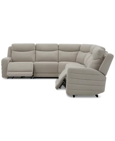 Macy's Kristyan 6-pc. Fabric Sectional With 2 Power Recliners, Exclusively At