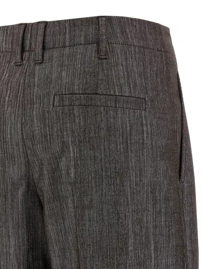 Brunello Cucinelli Women Lurex Pants In Gray