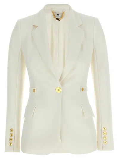 Elisabetta Franchi Single-breasted Blazer In White