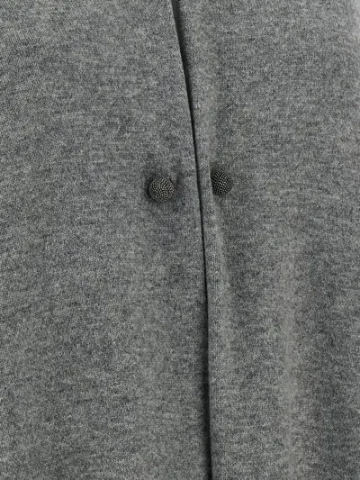 Fabiana Filippi Jewel Brooch Cardigan Sweaters And Cardigans Gray In Gray