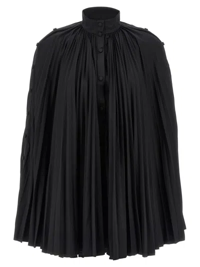Giovanni Bedin Pleated Dress With Cape In Black