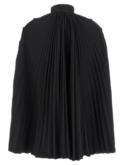 Giovanni Bedin Pleated Dress With Cape In Black
