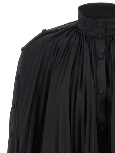 Giovanni Bedin Pleated Dress With Cape In Black
