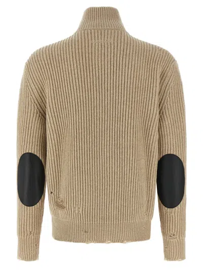 Mm6 Maison Margiela Wool Blend Knitted Jacket Jackets Beige