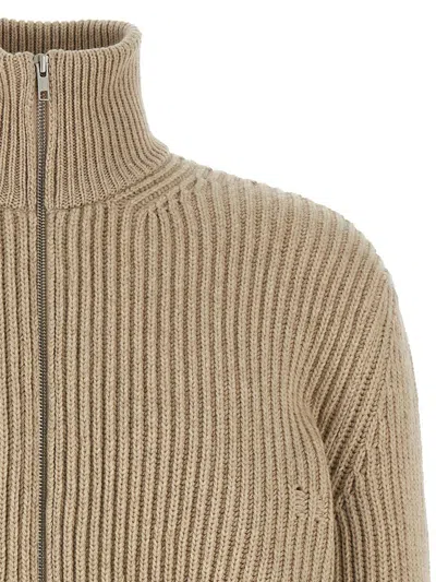 Mm6 Maison Margiela Wool Blend Knitted Jacket Jackets Beige