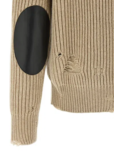 Mm6 Maison Margiela Wool Blend Knitted Jacket Jackets Beige