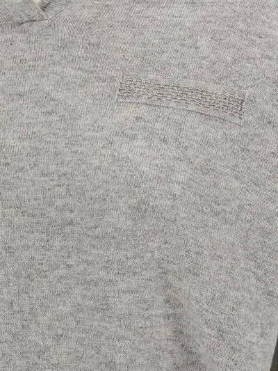 Peserico Grey Punto Luce Hooded Sweater In Gray