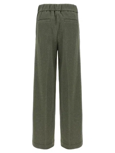Peserico Shimmering Sweatpants Drawstring Waistband In Green