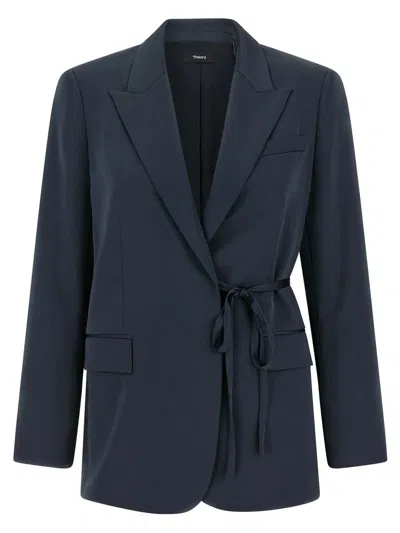 Theory Blazer City Twill In Blue