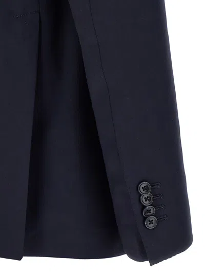Tagliatore Notch Lapel Single Breasted Suit Dress In Blue