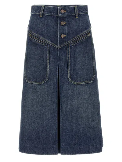 Chloé Denim Skirt Skirts Blue In Orange