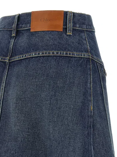 Chloé Denim Skirt Skirts Blue In Orange