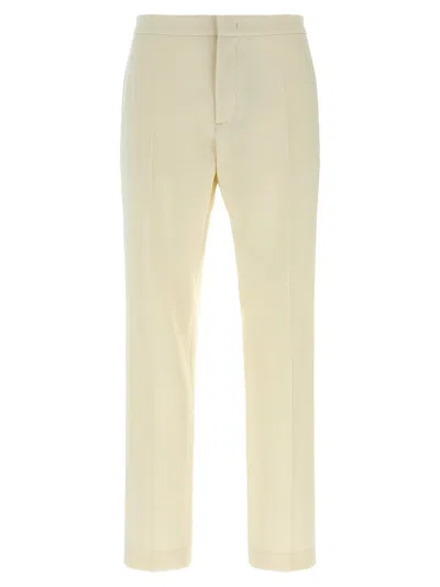 Fabiana Filippi Front Pleated Trousers With Belt Loops And Back Pockets In Neutral
