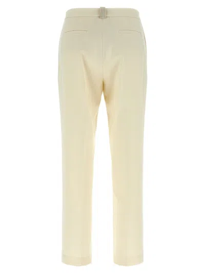 Fabiana Filippi Front Pleated Trousers With Belt Loops And Back Pockets In Neutral