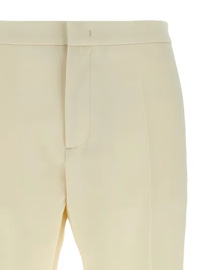 Fabiana Filippi Front Pleated Trousers With Belt Loops And Back Pockets In Neutral
