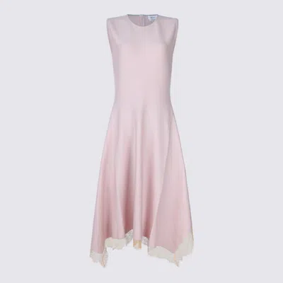 Alexander Mcqueen Lace-trimmed Sleeveless Midi Dress In Pink