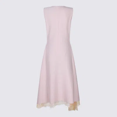 Alexander Mcqueen Lace-trimmed Sleeveless Midi Dress In Pink