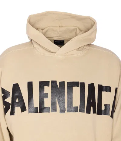 Balenciaga Ripped Pocket Tape Type Hoodie In Yellow