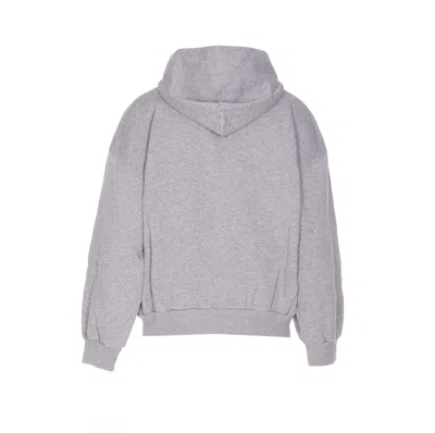 Balenciaga Hooded Cotton Sweatshirt With Kangaroo Pocket In Gray