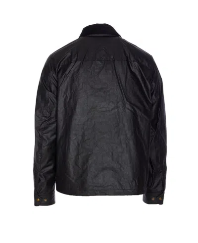 Belstaff Ground Jacket With Chest Pocket And Velvet Collar In Black