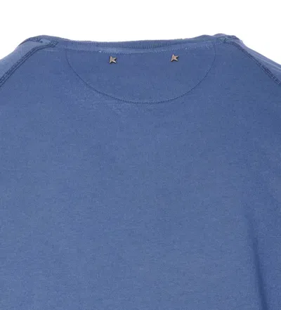 Golden Goose Crewneck Graphic Print Sweater Long Sleeves In Blue