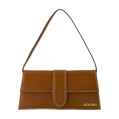 Jacquemus Long Rectangular Shoulder Bag With Adjustable Strap In Brown