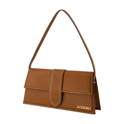 Jacquemus Long Rectangular Shoulder Bag With Adjustable Strap In Brown