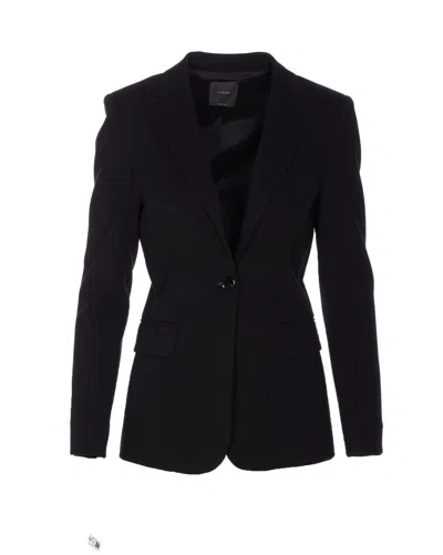 Pinko Flap Pockets Long Sleeves Notched Lapels In Black