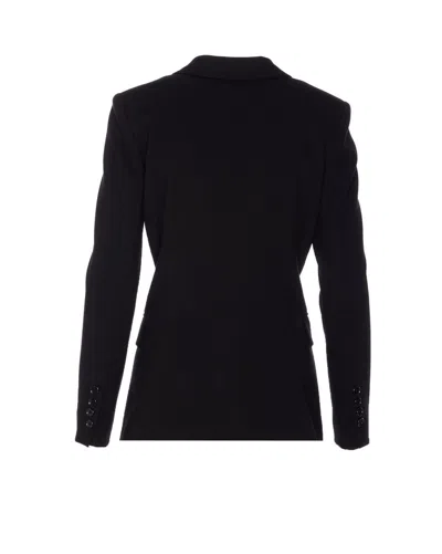Pinko Flap Pockets Long Sleeves Notched Lapels In Black