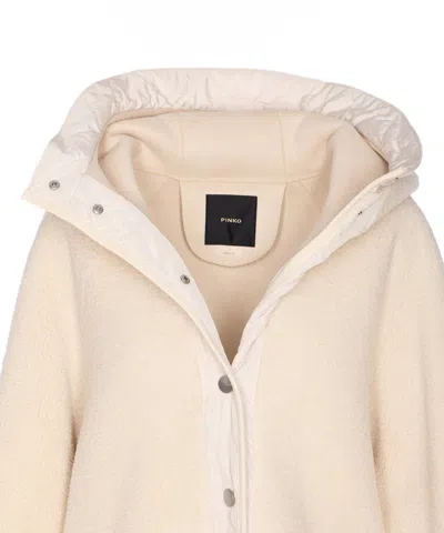 Pinko White Polyester Clothing Jackets In Gold
