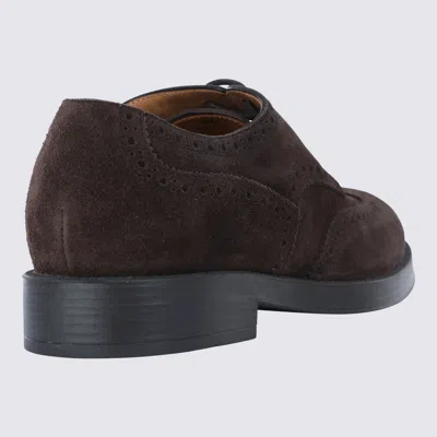 Tod's Brown Wingtip Derby Shoes With Intricate Brogue Detailing
