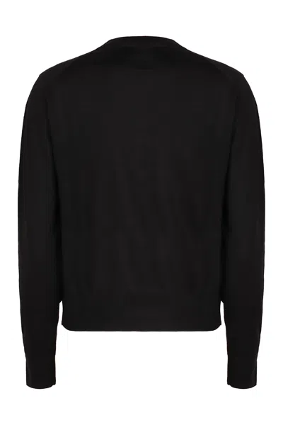 Maison Kitsuné Merino Wool Cardigan In Black