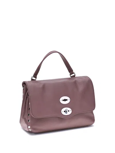 Zanellato Soft Leather Shoulder Bag With Multiple Carrying Options In Purple